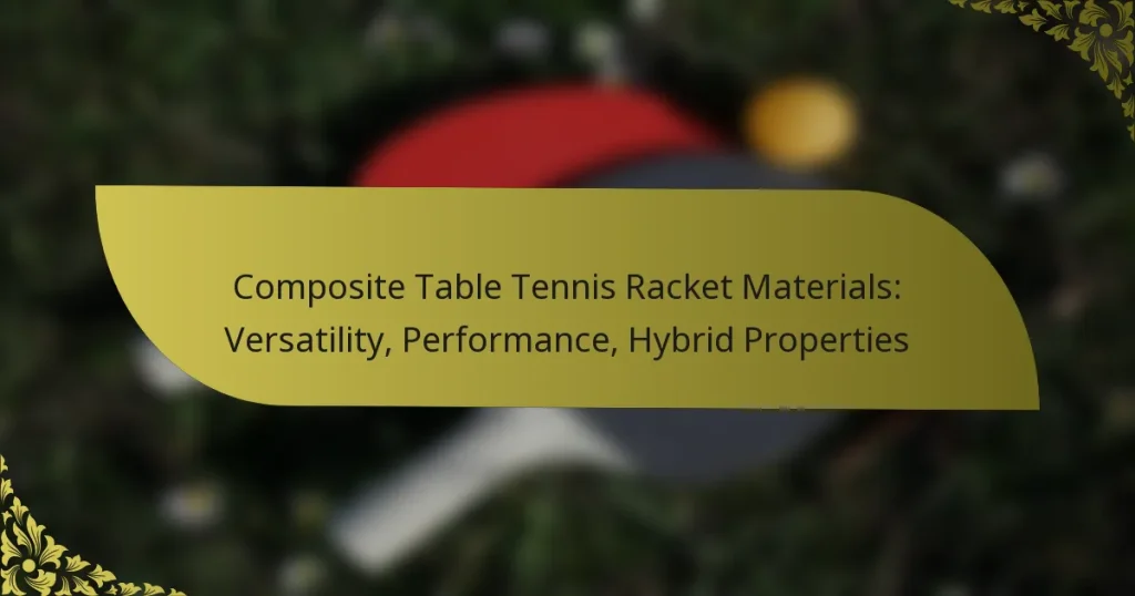 Composite Table Tennis Racket Materials: Versatility, Performance, Hybrid Properties