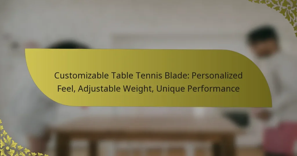 Customizable Table Tennis Blade: Personalized Feel, Adjustable Weight, Unique Performance