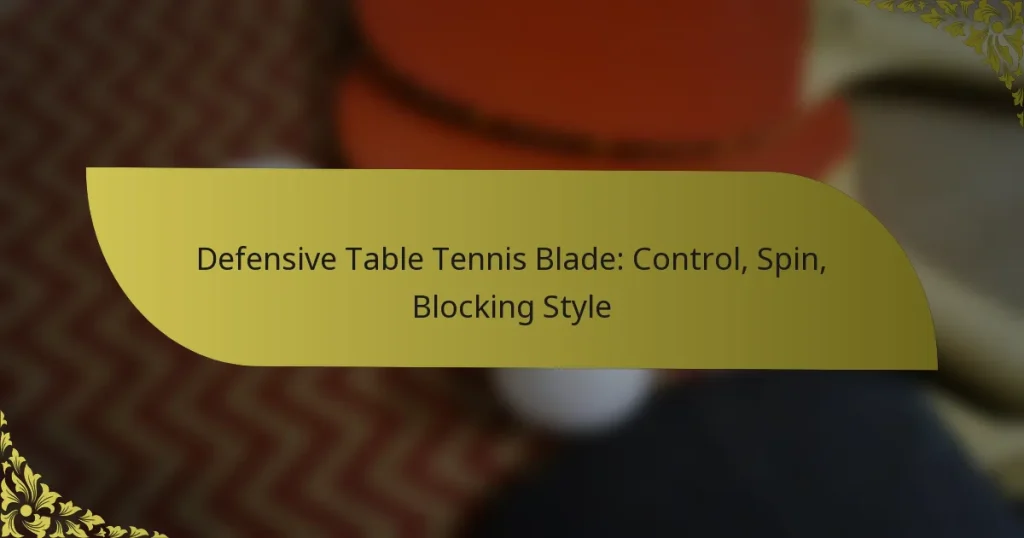Defensive Table Tennis Blade: Control, Spin, Blocking Style