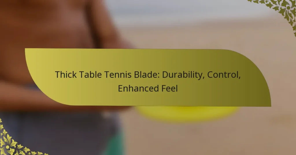 Thick Table Tennis Blade: Durability, Control, Enhanced Feel