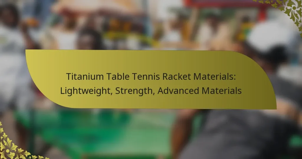 Titanium Table Tennis Racket Materials: Lightweight, Strength, Advanced Materials