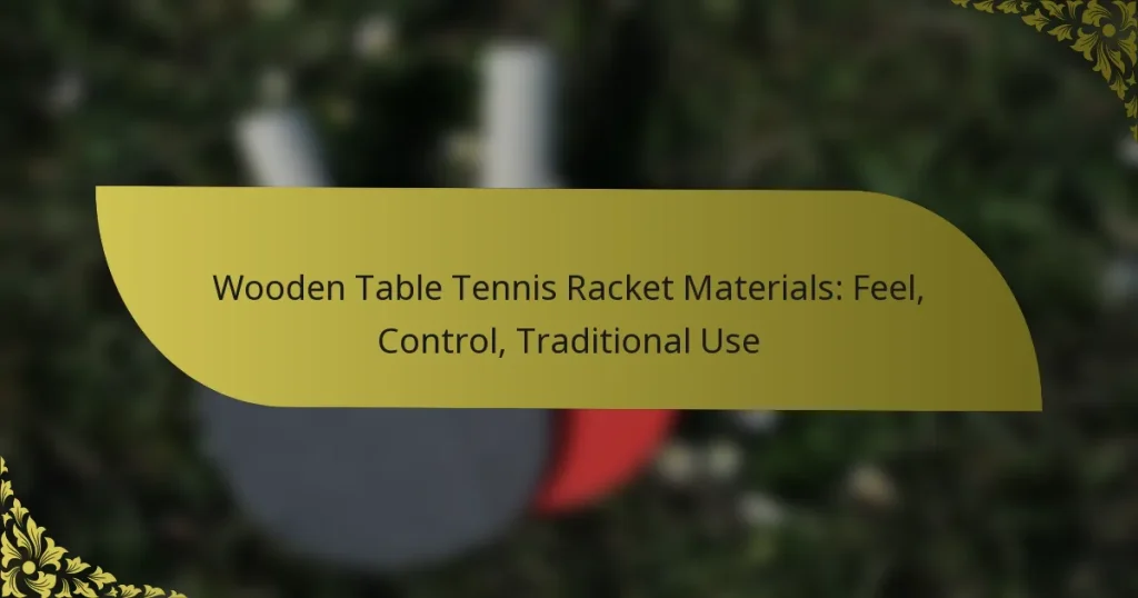 Wooden Table Tennis Racket Materials: Feel, Control, Traditional Use