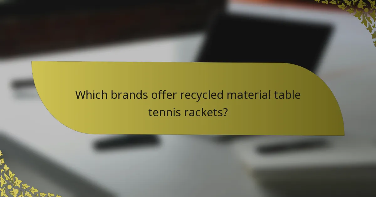 Which brands offer recycled material table tennis rackets?